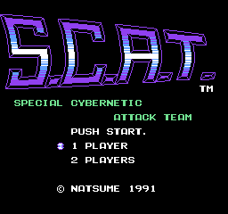 S.C.A.T. - Special Cybernetic Attack Team Title Screen